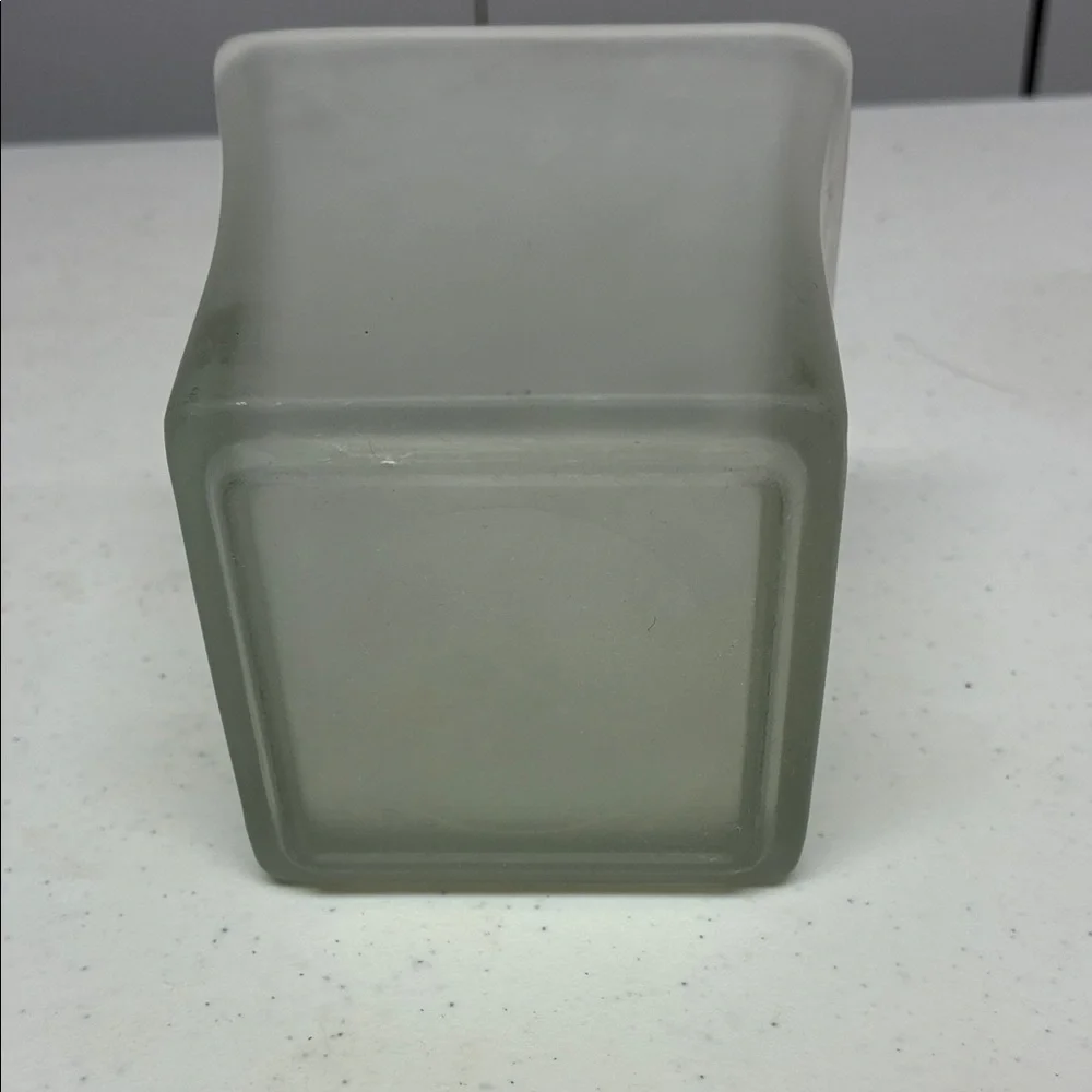 Frosted Glass Square Vase